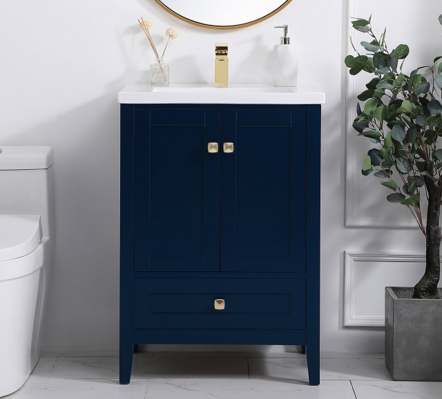 Elegant VF-2001BL 24"Bathroom Vanity, Blue - Transitional - Bathroom ...