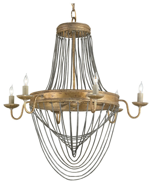 Bacall Hollywood Regency Drop Chain 6 Light Gold Leaf Chandelier Bacall Hollywood Regency Drop Chain 6 Light Gold Leaf Chandelier