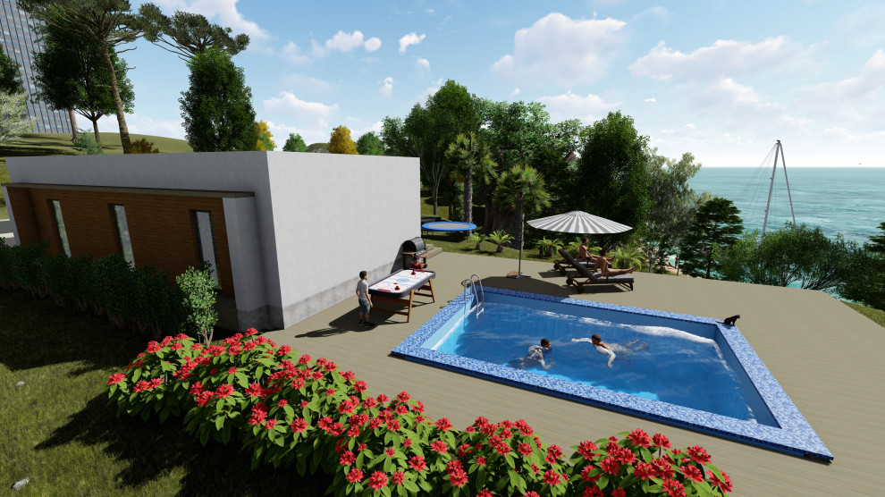 Дом на берегу моря с бассейном