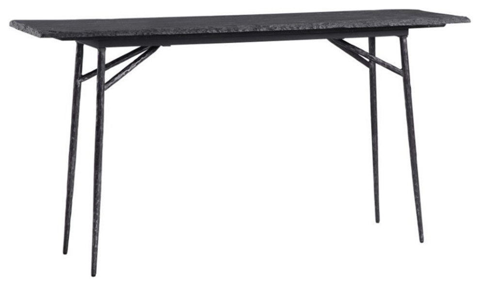 Uttermost Kaduna Slate Iron and Wood Console Table in Aged Black