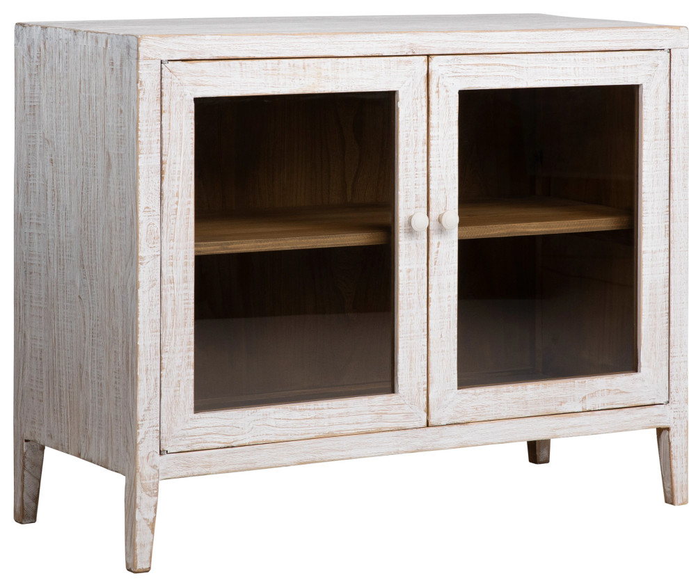 Chaya Reclaimed Pine Whitewash Sideboard Farmhouse Buffets And