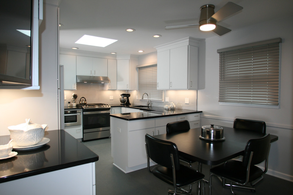 Kitchen Design and Renovation - Black and White - Transitional ...