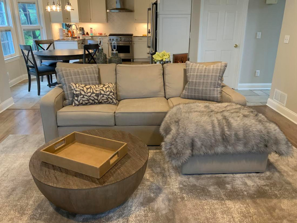 Cozy Transitional Family Room with Soft Neutral Colors