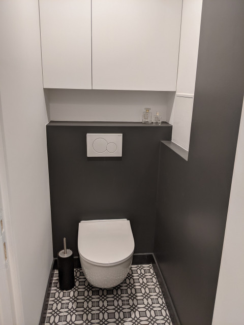 WC en noir et blanc