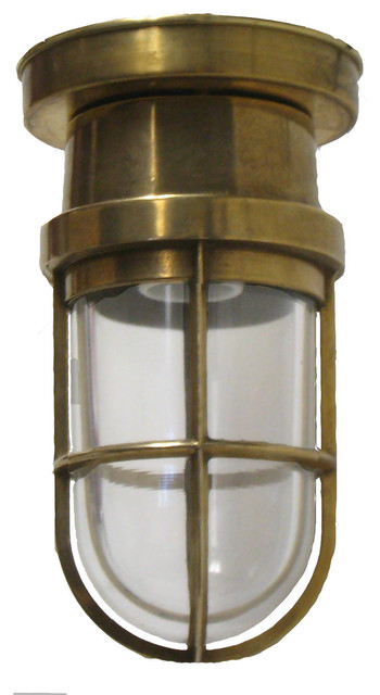 Flush Bulkhead Light Solid Brass Interior Exterior Use By Shiplights Unlacquer