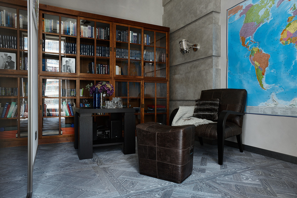 Уютный и простоный кабинет в стиле модер