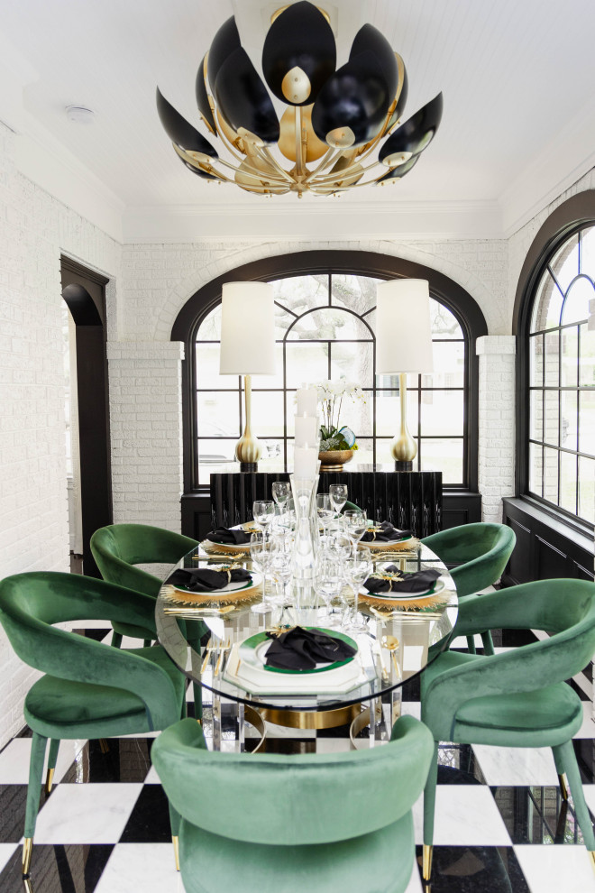 Inspiration for an eclectic dining room remodel in Houston