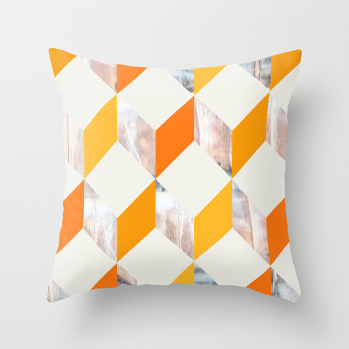 Orange Zigzag Throw Pillow by Pattern Paint