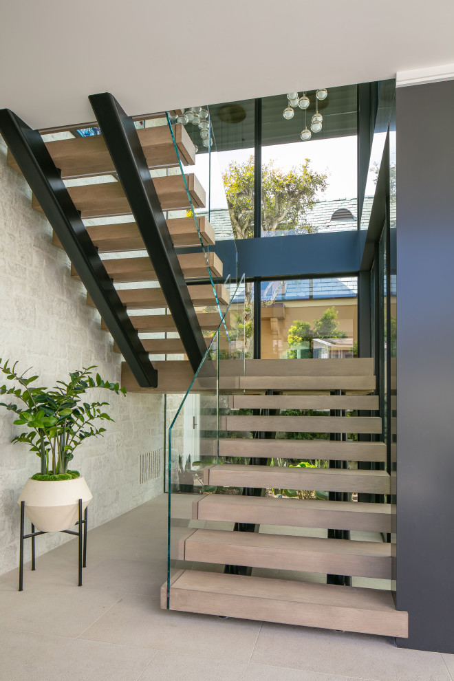 Transitional staircase photo in Orange County