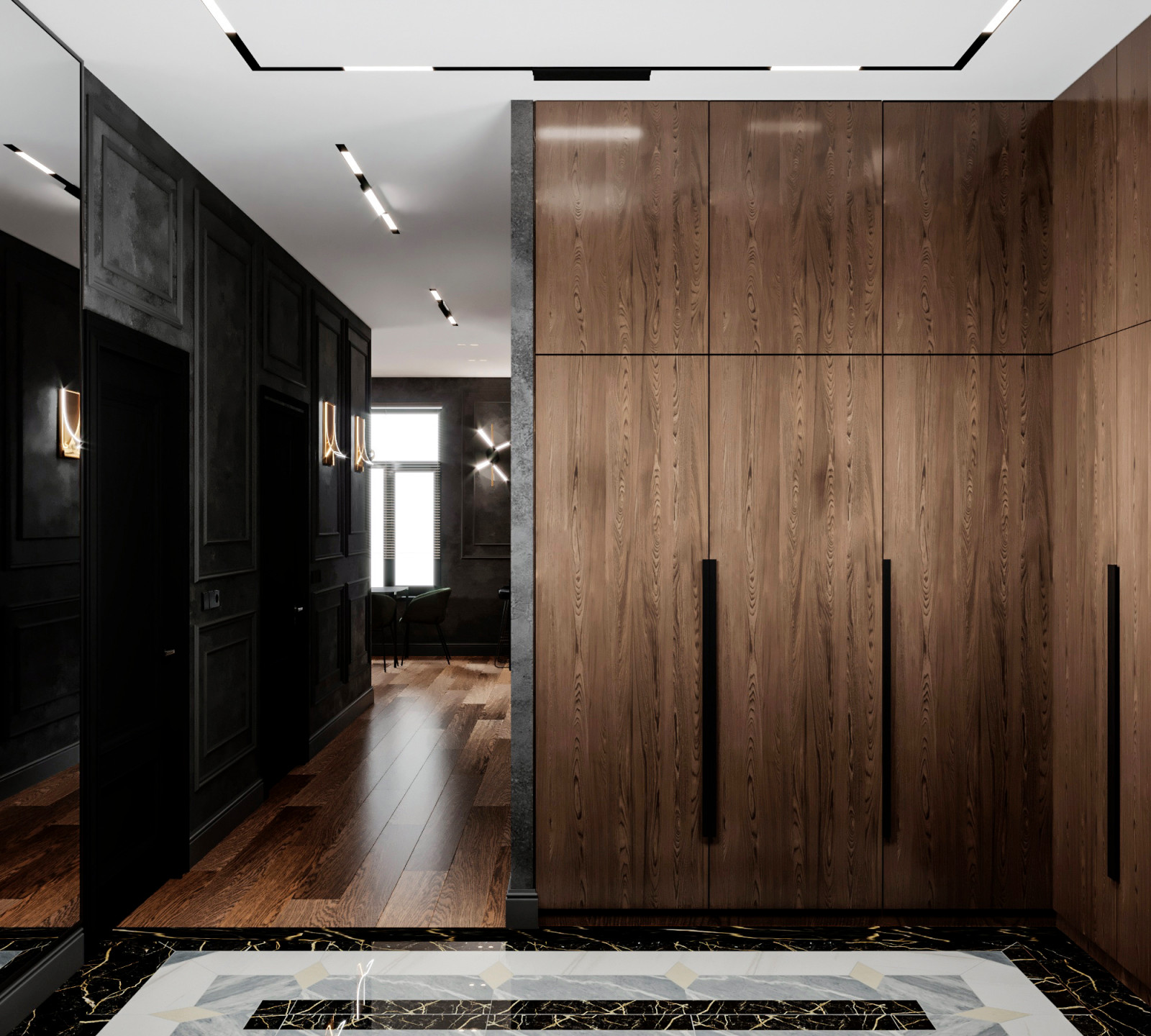 Гостиная в современном стиле с элементами драмы