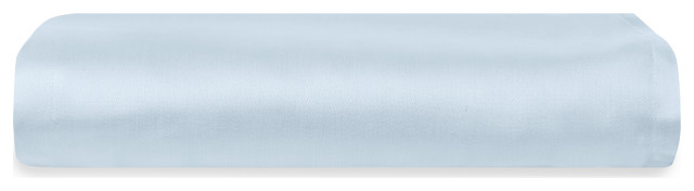 Delara GOTS Certified 100% Organic Cotton Flat Sheet 400TC, Light Blue, Full, 90"x105"