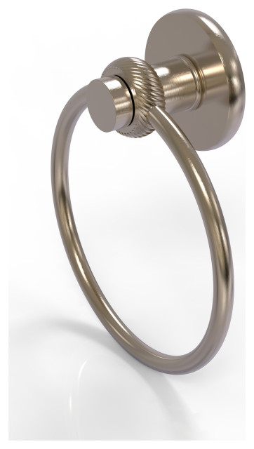 Mercury Towel Ring with Twist Accent, Antique Pewter