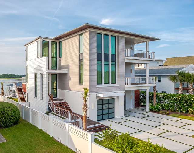 Waterline-Wrightsville Beach Modernist Home by Kersting Architecture moderne-hus-og-facade