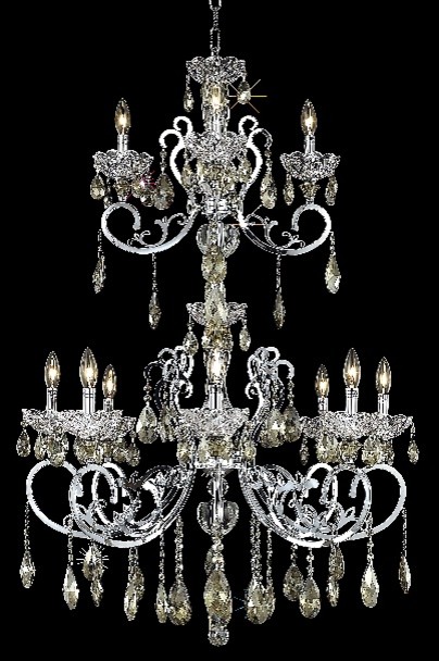 Elegant Lighting 2830G48C-GT/RC Chandelier from the Aria Collection