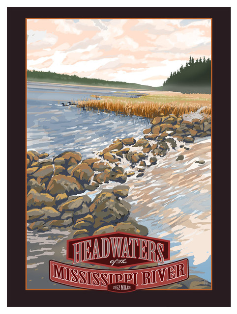 Big Bear Lake California Canoe In Moonlight Giclee Art Print Poster from Original Artwork by Artist Mike Rangner