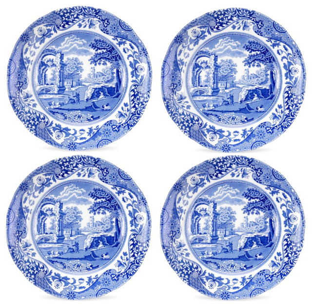 Spode Blue Italian Bread and Butter Plates Set of 4 Farmhouse