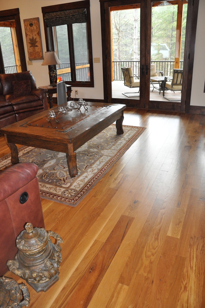 Natural White Oak Rustic Floor - Rustic - Living Room - Charlotte - by ...