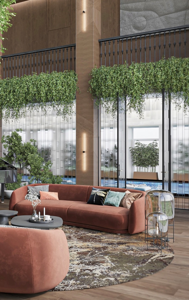 Интерьер гостиной со вторым светом