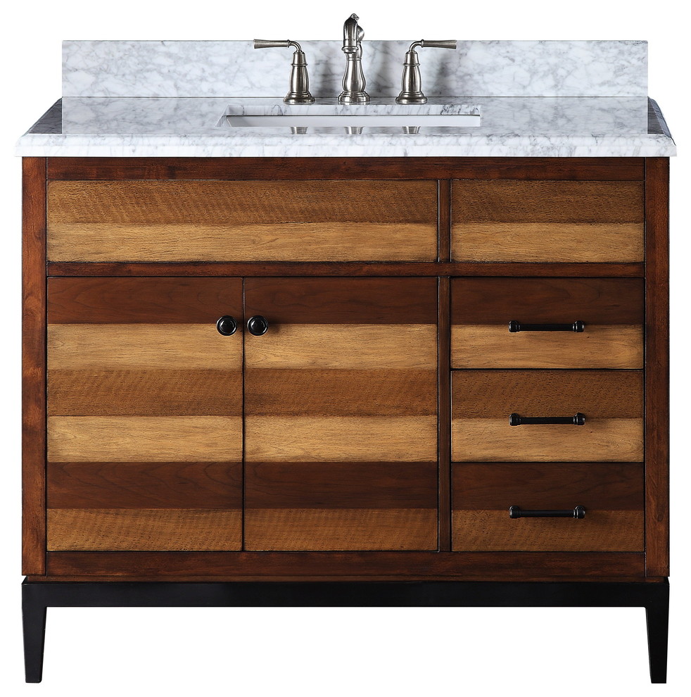 42 Selva Modern Striped Brown Bath Vanity Transitional Bathroom Vanities And Sink Consoles By Chans Furniture