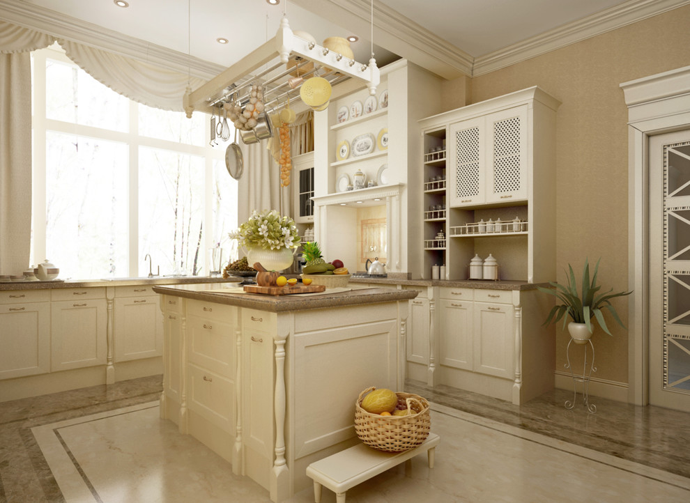 Интерьер кухни загородного коттеджа