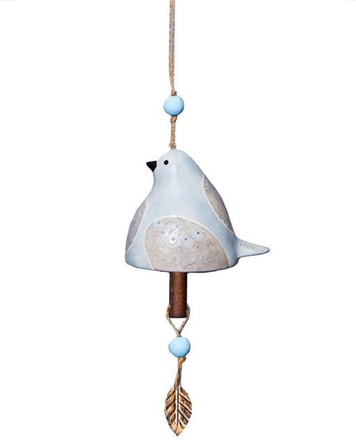 Studio M Dove Bird Beautiful Unique And Vibrant Ceramic Bell Wind