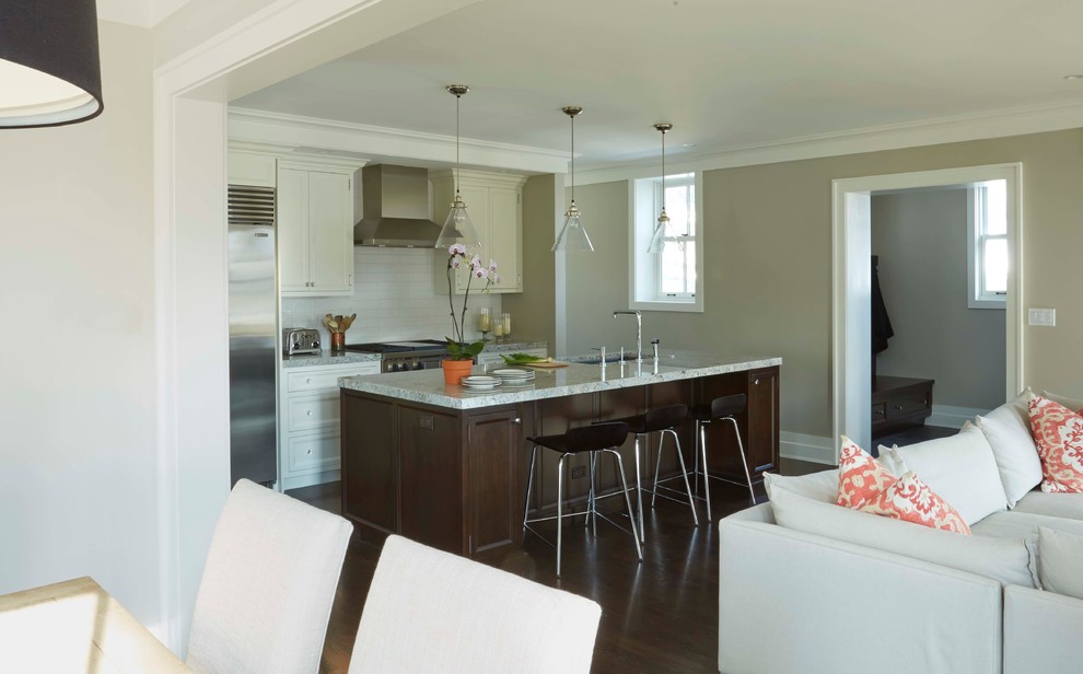 Example of a transitional home design design in Chicago