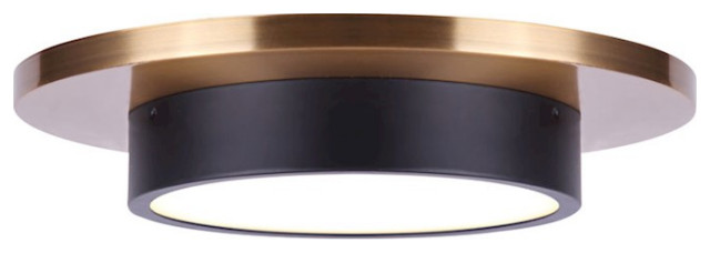 Canarm Modi 12" LED Flush Mount, Matte Black/Gold