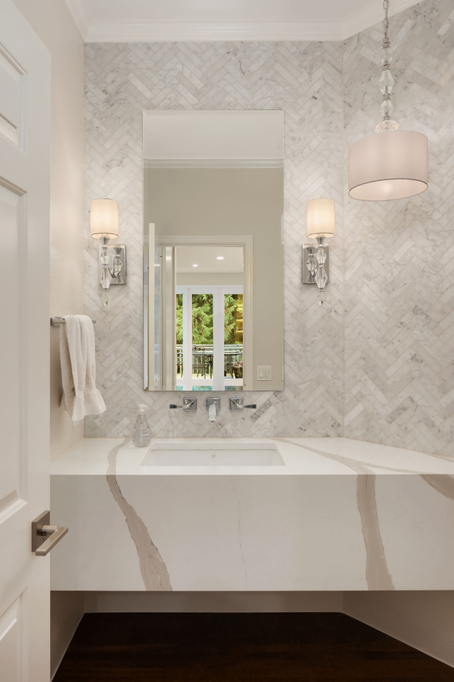 Timeless White Remodel - Contemporary - Powder Room - Seattle - by ...
