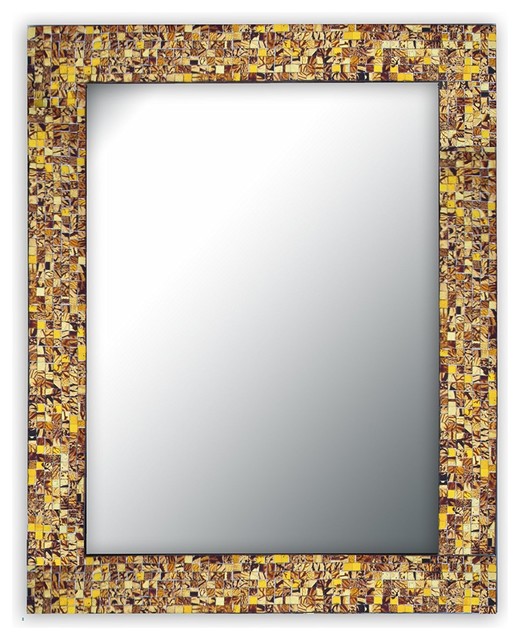 Glass Mosaic Decorative Wall Mirror Handmade Caramel Macchiato