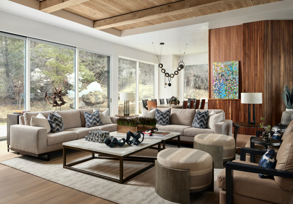 Inspiration for a large contemporary living room remodel in Denver