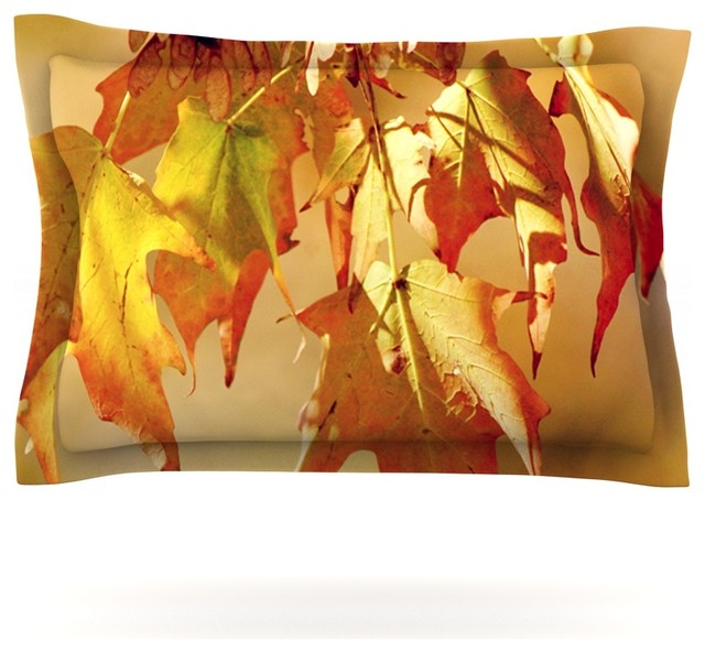 Angie Turner Autumn Leaves Vibrant Orange Pillow Sham