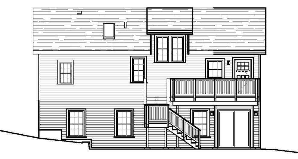 Lake Cottage Lift - Back Elevation