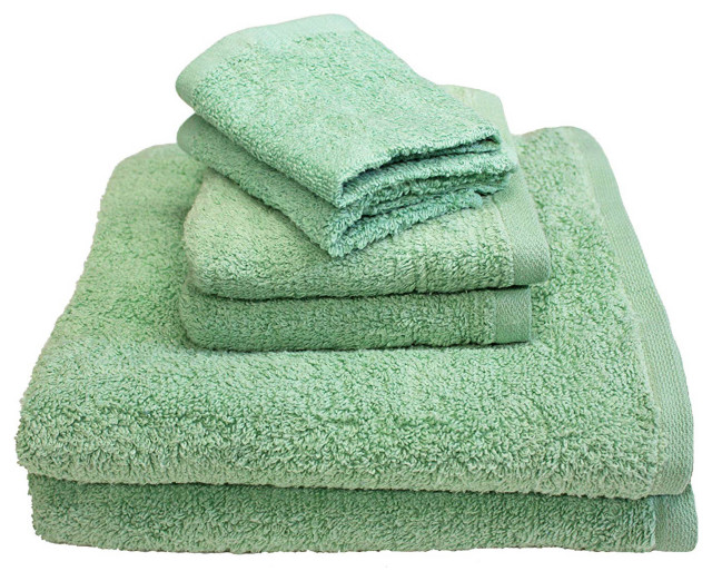 6 Pc Portofino Seafoam Green Bath Ensemble Set - Farmhouse - Bath ...