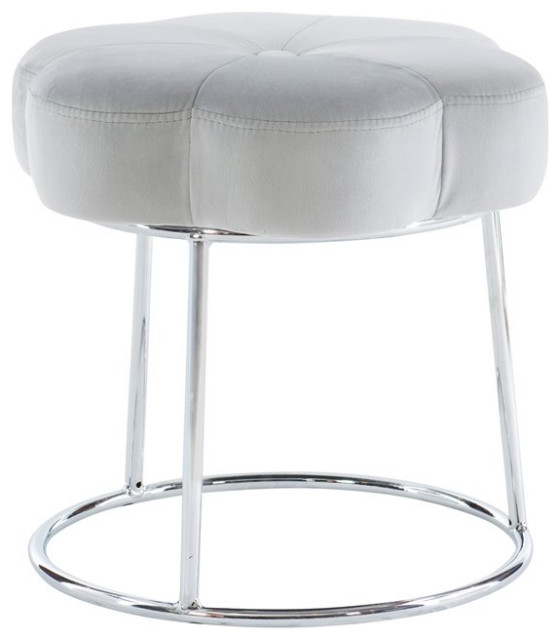 Linon Siena Metal Upholstered Accent, Black And White Upholstered Vanity Chair