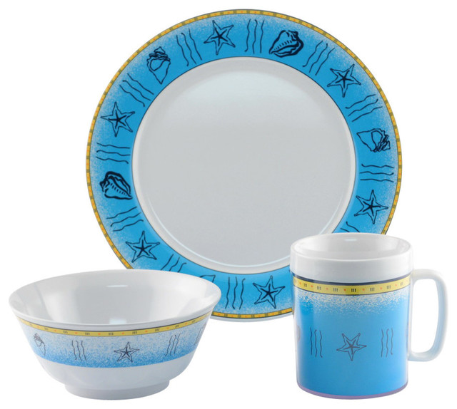 Galleyware Offshore Melamine Dinnerware Gift Set Beach Style Dinnerware Sets by Galleyware