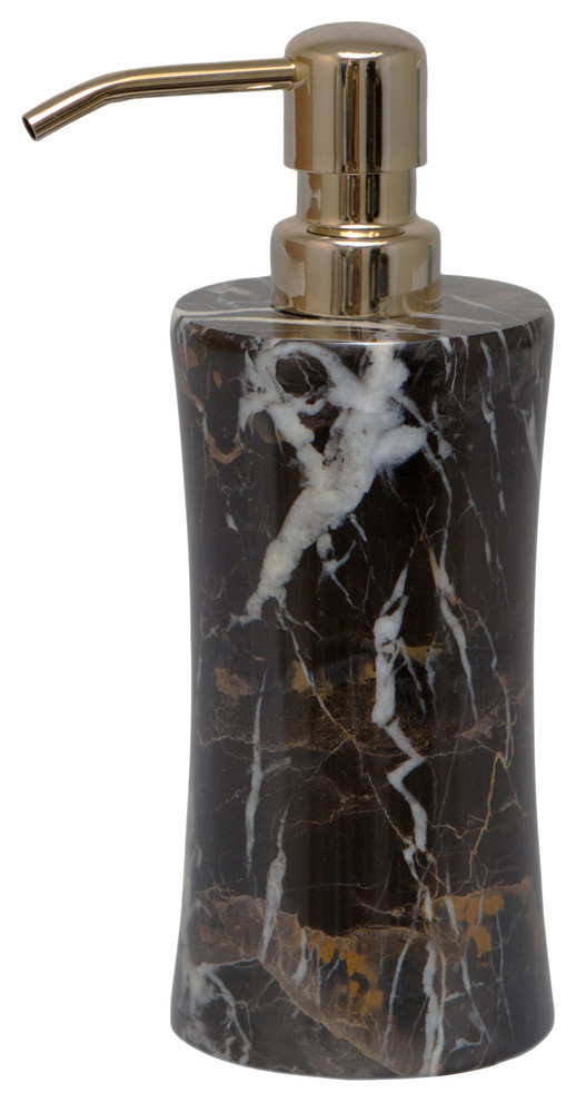 Vinca Collection Black and Gold Marble Soap Dispenser Soap & Lotion