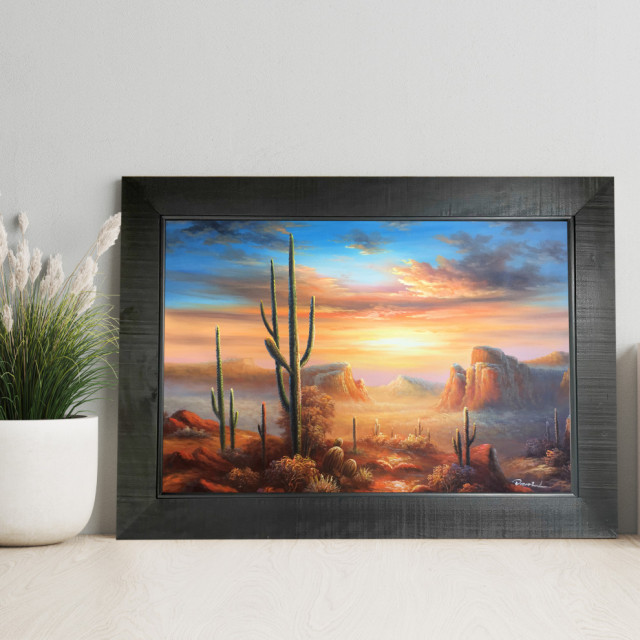 Desert Handmade Wall Art Framed Museum Quality Wall Decor Size: 44x56 ...