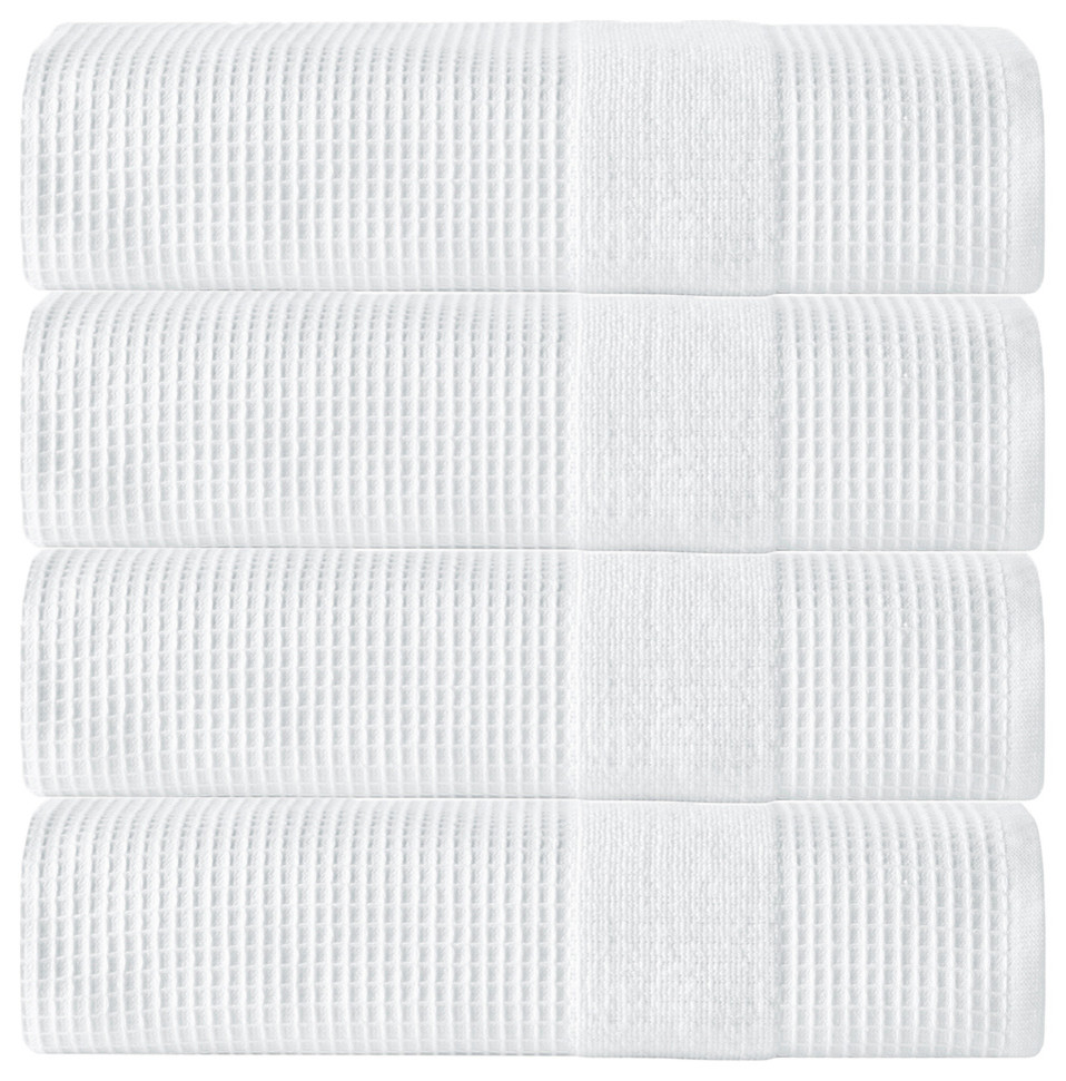 Enchante Home Ria Bath Towel Set, Set of 4, White