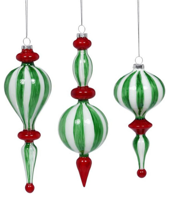 Mark Roberts 2022 Peppermint Finial Ornament, Assortment of 3 7-11 ...