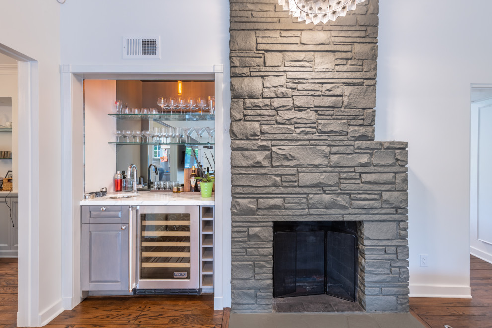 Fireplace with Wine Bar | Home Addition & Remodel | Brentwood ...