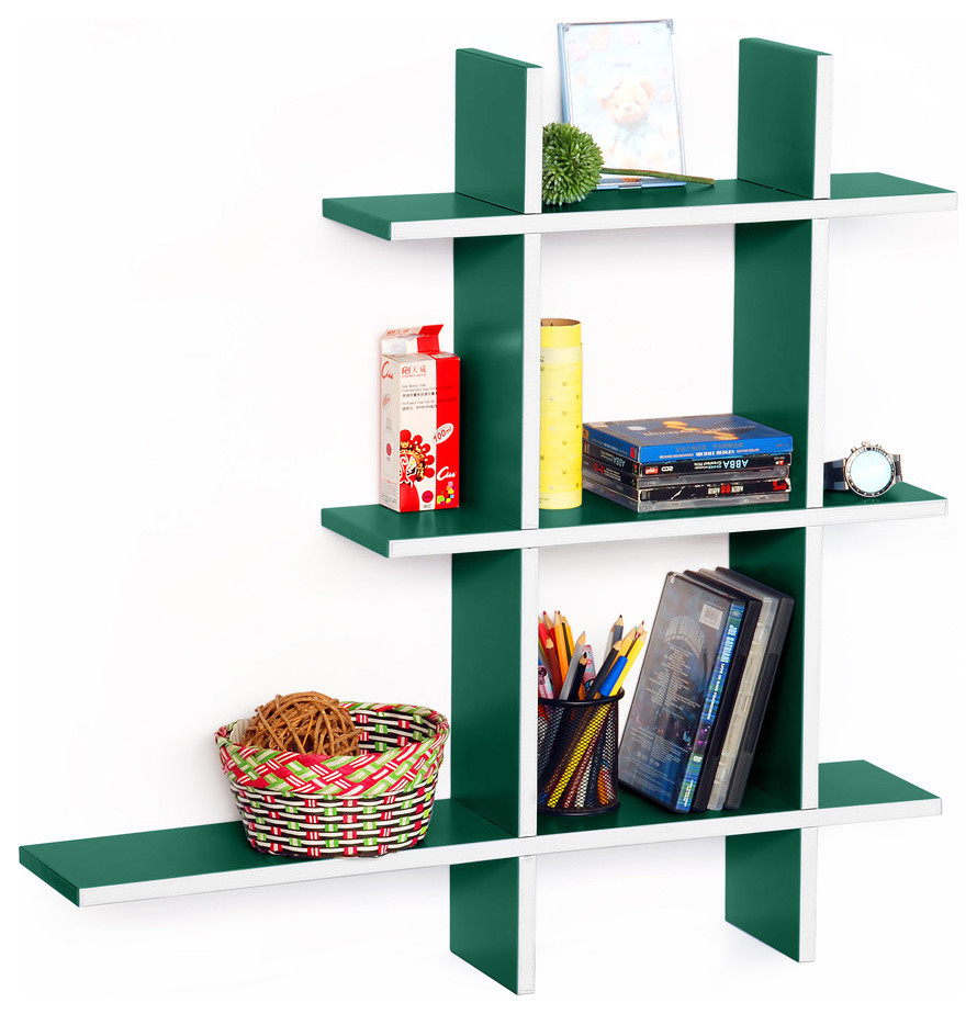 Natural Life-A Leather Cross Type Shelf / Bookshelf / Floating Shelf (5 pcs)