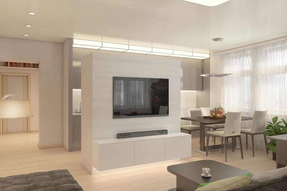 Гостиная совмещенная с кухней