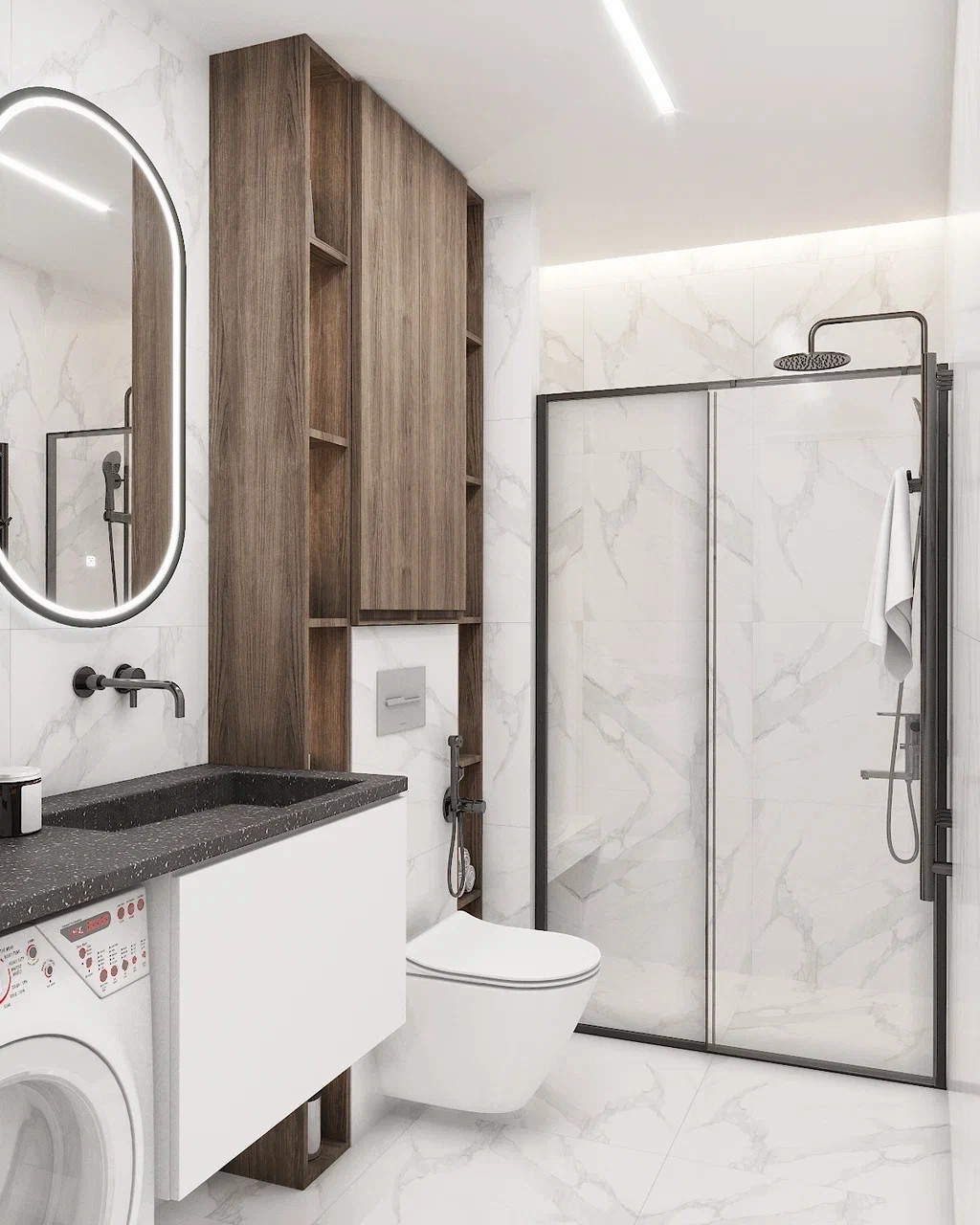 Квартира с двумя спальнями в современном стиле в теплых тонах