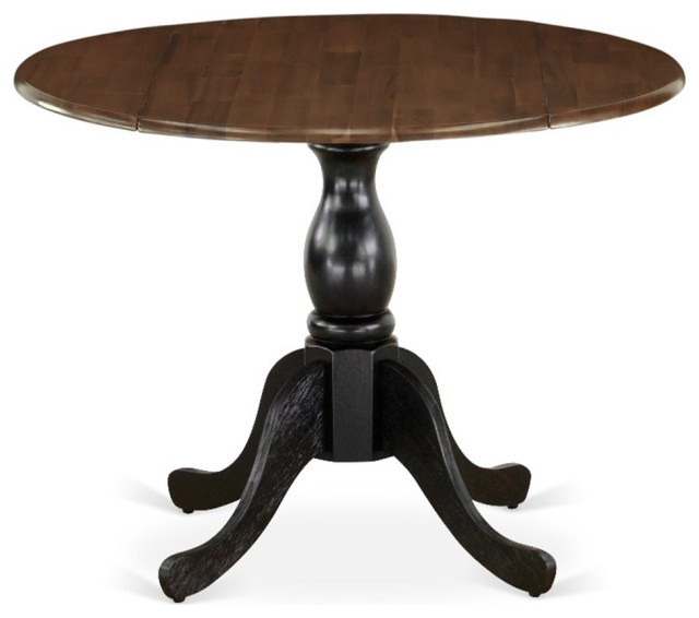 DST-WBK-TP - Wood Table - Walnut Table Top and Black Pedestal Leg Finish