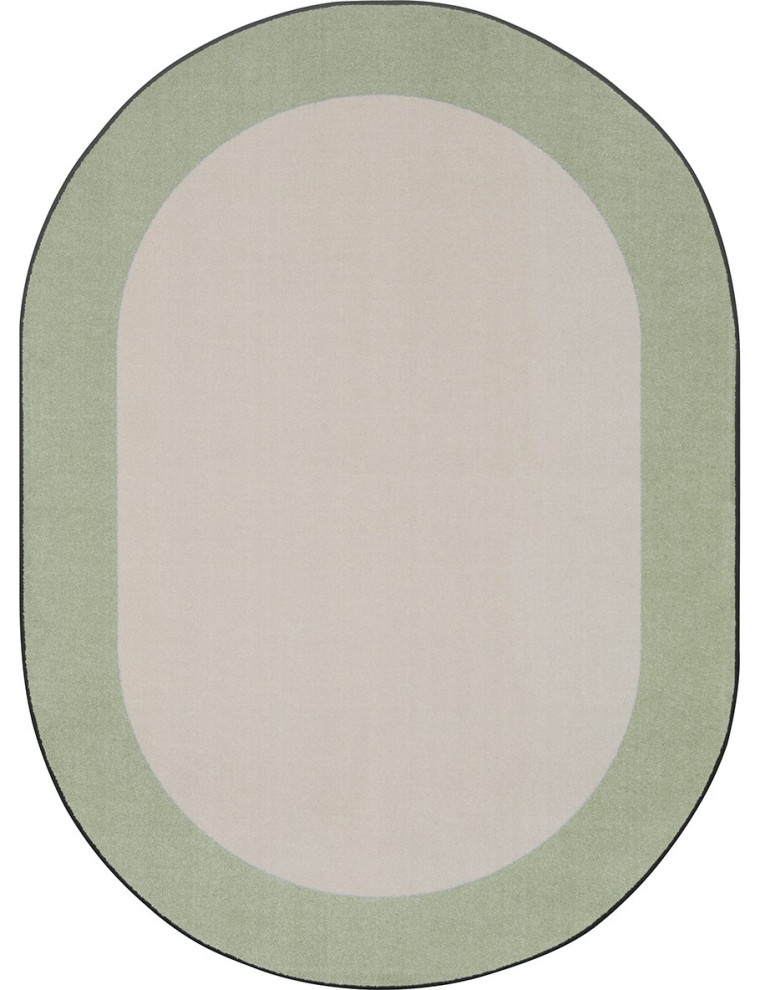 Easy Going 5'4" X 7'8" Oval Area Rug, Color Sage