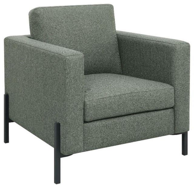Coaster Tilly Upholstered Fabric Chair with Track Arms in Sage