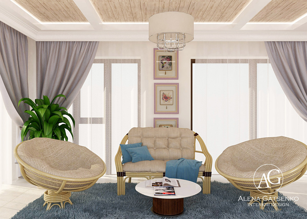 Дизайн частного дома в пастельных тонах