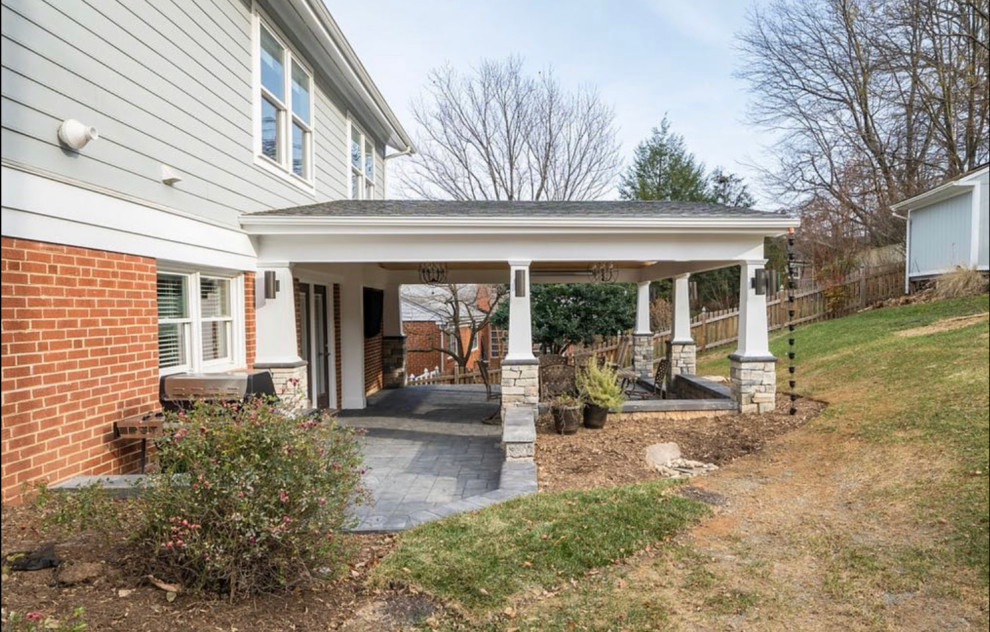 Arlington Paver Patio & Low Maintenance Pavilion Entertaining Area