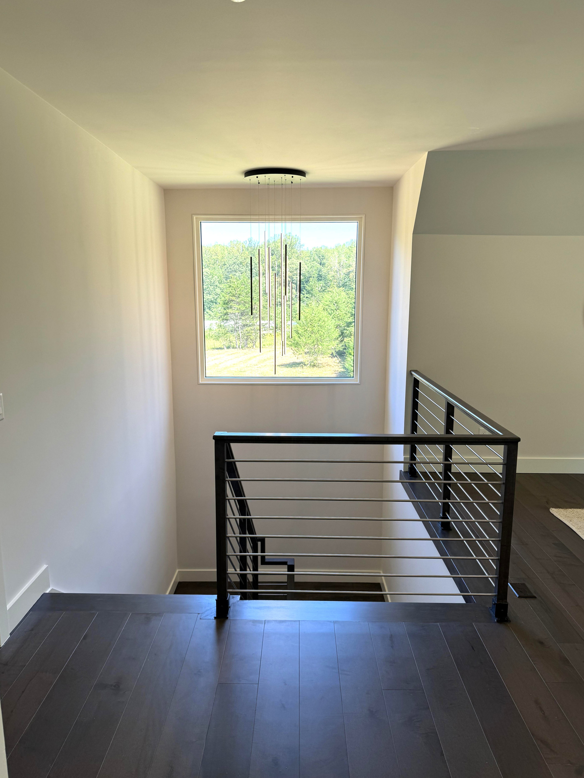 137_Transitional Maple Staircase with Stainless Steel Rail, Clifton, VA 2014