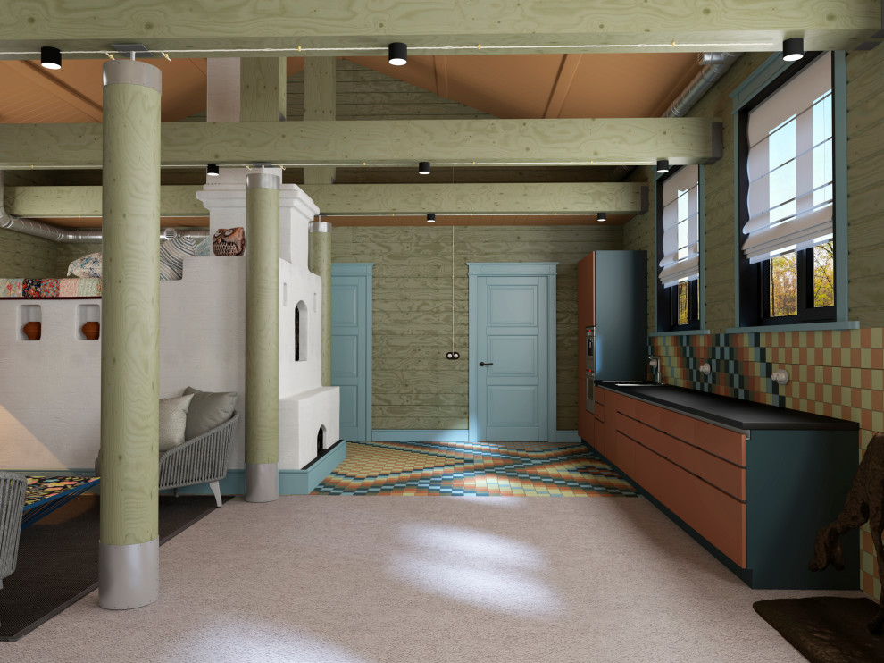 Летняя кухня из клееного бруса